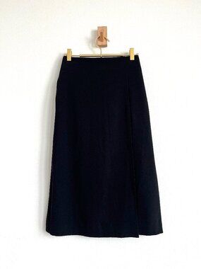 Uniqlo Black Wrap Style Midi Skirt - CBK Coded - Size S
